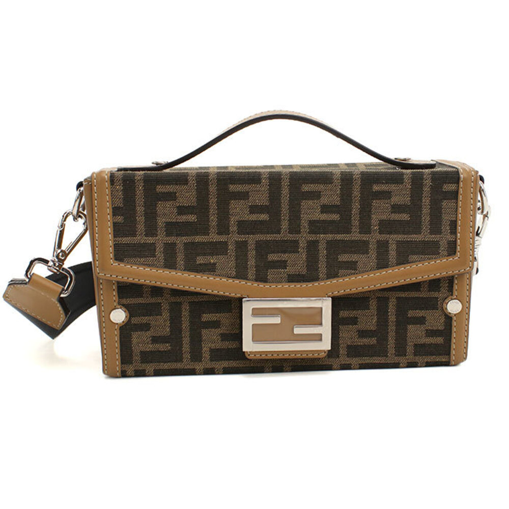 FENDI handbag 7VA565 AFBV Soft Trunk 2-way Baguette style, men's, brown.